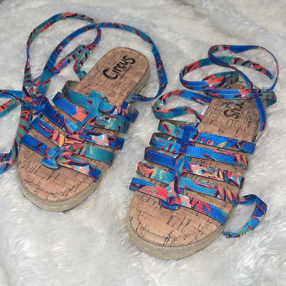 Circus Sam Edelman Womens Espadrilles Bright Multi-color floral Sandals Rainbow